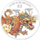 Moneda argint Lunar Dragon Singapore 1/4oz 