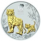 Year of the Tiger argint 1oz-goldplated