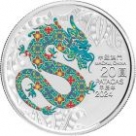 Moneda argint Lunar Dragon Macao 