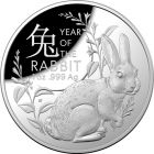 Moneda argint Lunar Rabbit 1oz Dome Shaped