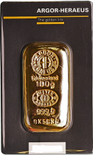 Lingou de aur 100 grame Argor Heraeus turnat 