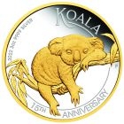 Koala 15th Anniversary 3oz Silver Proof Gilded