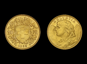 Moneda de aur Elvetia 20 Franci Vreneli