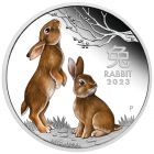 Moneda argint Lunar Rabbit 1 oz color