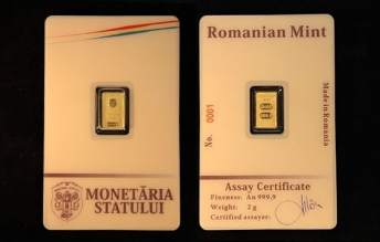 Lingou de aur 2 grame Monetaria Statului