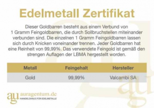 Lingou de aur CombiBar 20 x 1g Valcambi - la comanda