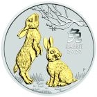 Lunar Year of the Rabbit 1oz Gilded
