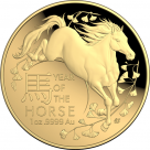 Lunar Horse aur 1oz Dome Shaped proof- la comanda