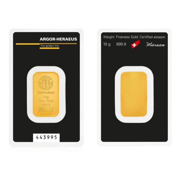 10 g Lingou de Aur Argor Heraeus