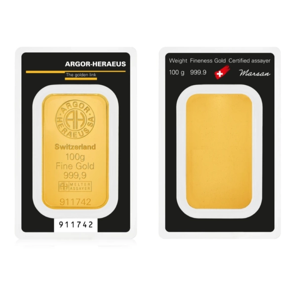 100 g Lingou de Aur Argor Heraeus