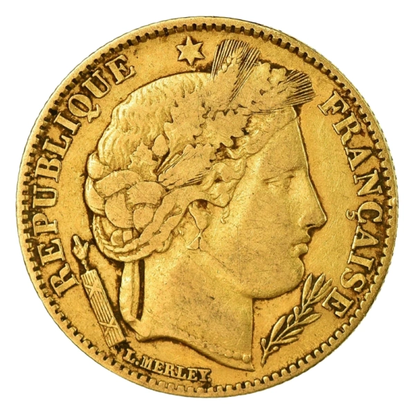 Moneda de Aur 10 Franci Franta Ceres