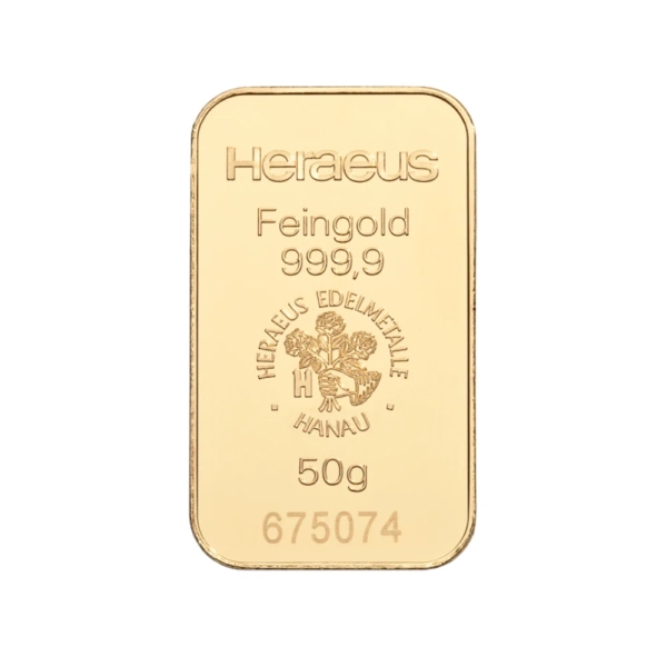 50 g Lingou de aur Heraeus