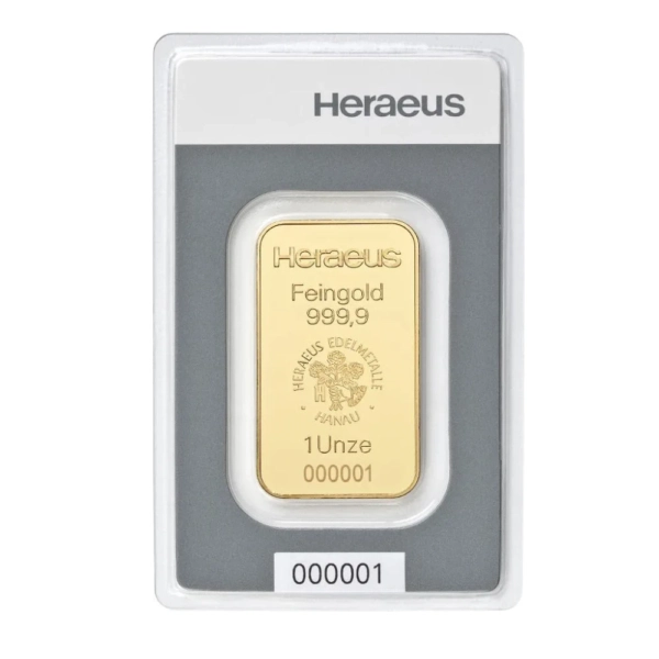 1 uncie Lingou de Aur Heraeus