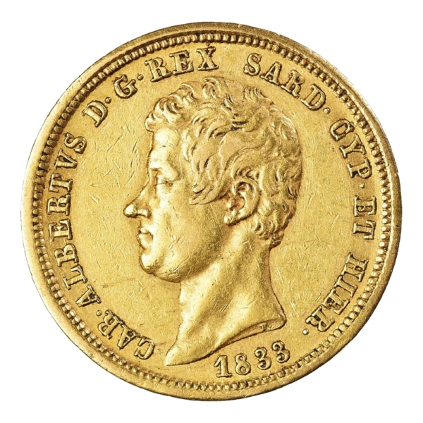 Moneda de Aur 20 Lire Sardinia Carlo Alberto