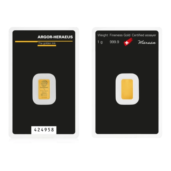1 g Lingou de Aur Argor Heraeus