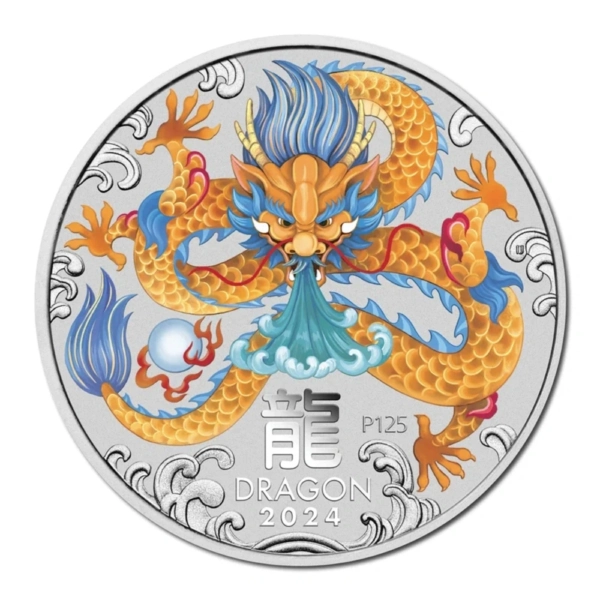 Moneda argint Lunar Dragon Color 1oz Perth Mint