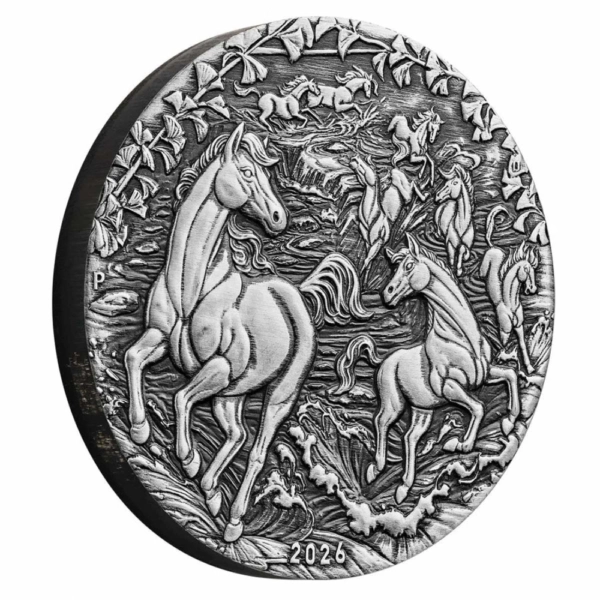 Lunar Horse Melbourne Money Expo 2oz antique finish
