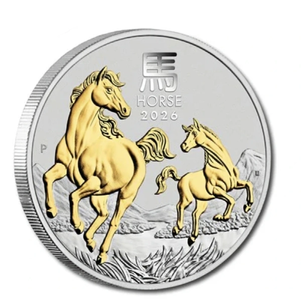 Lunar Year of the Horse 1oz Gilded