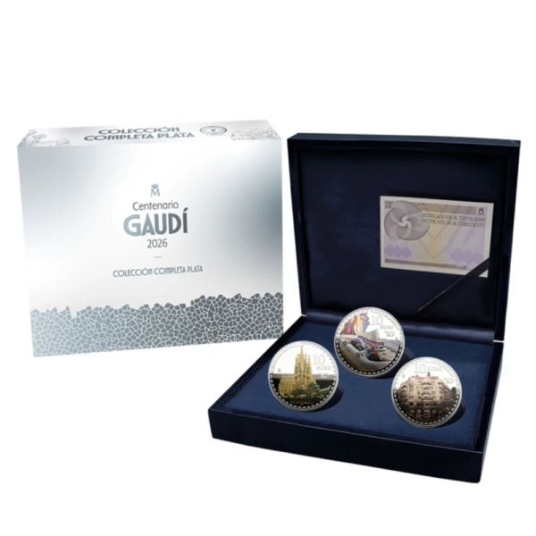 Set de 3 monede din argint „Antoni Gaudi” Spania