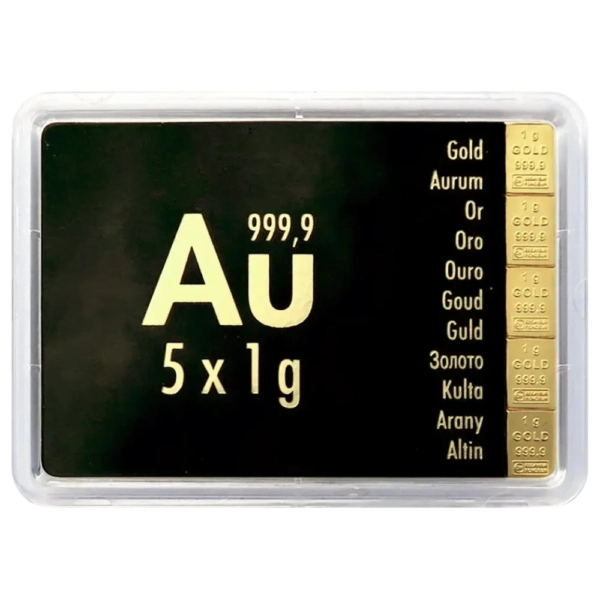 Lingou de aur CombiBar 5 x 1g Auragentum
