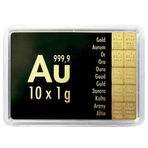 Lingou de aur CombiBar 10 x 1g Auragentum