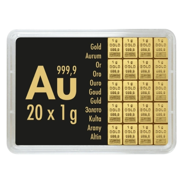 Lingou de aur CombiBar 20 x 1g Auragentum