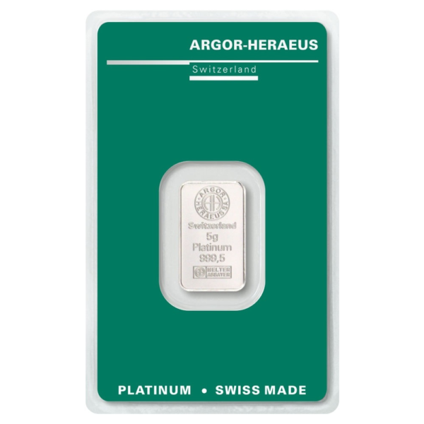 Lingou de platina 5 grame Argor Heraeus